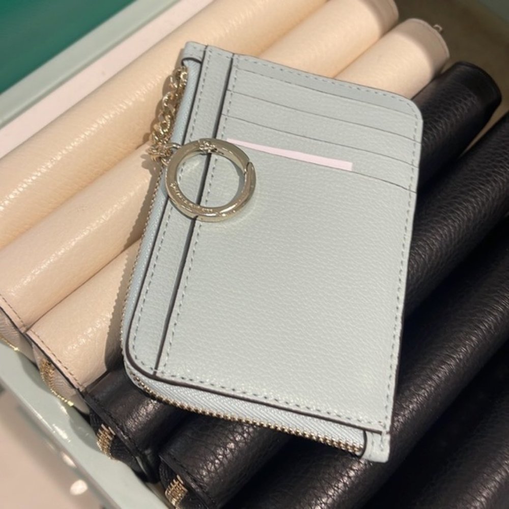 Kate Spade Darcy Medium L-Zip Card Holder Blue Glow - Picture 8 of 16